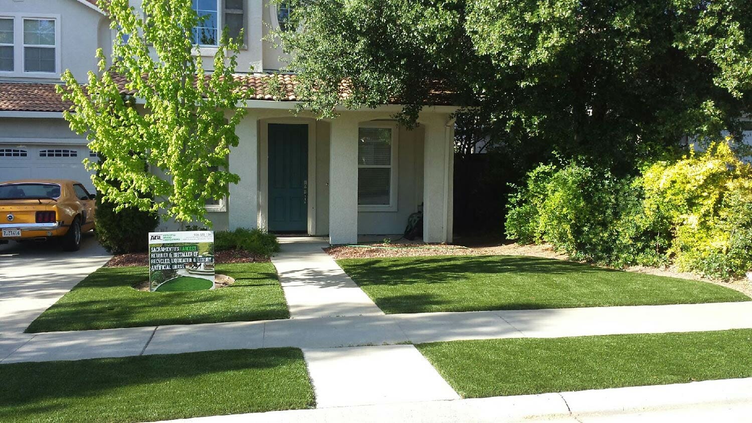Front Yard Artificial Grass Landscaping - Loomis, CA