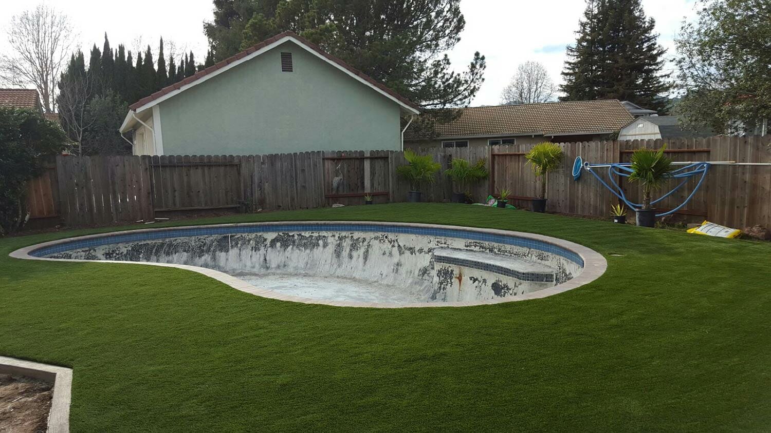Backyard Landscaping Around Pool - Napa, CA