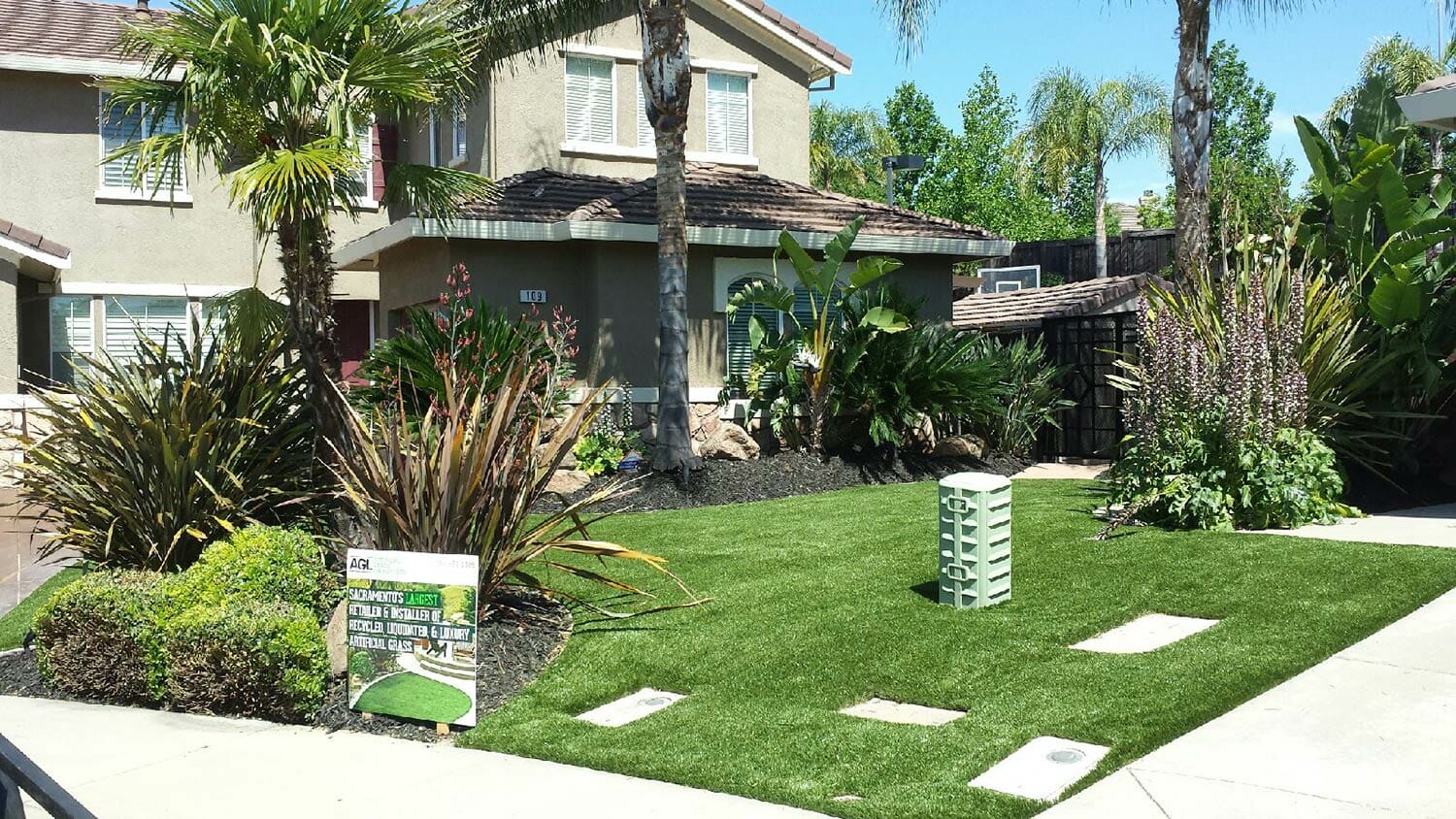 Front Yard Artificial Turf Landscaping in Roseville, CA